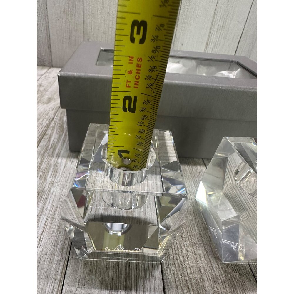 Vtg Rosenthal Regency Crystal Glass Votive Candle Holders W/ Box Set of 2 - Picture 11 of 15